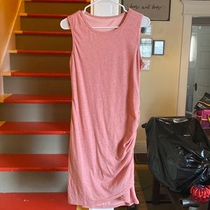 Pink side ruched dress